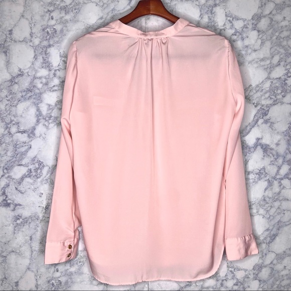 ⭐️ Gibson Latimer Baby Pink Y2K Lightweight Long Sleeve Blouse Women’s Large - Picture 3 of 7